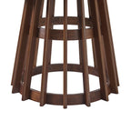 Table à manger ronde en bois à lattes, marron / blanc cérusé, 4 places