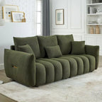 Canapé 3 places moderne en tissu Teddy vert