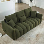 Canapé 3 places moderne en tissu Teddy vert
