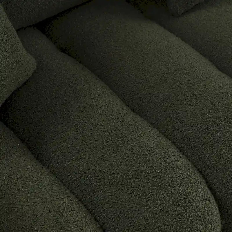 Canapé 3 places moderne en tissu Teddy vert