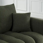 Canapé 3 places moderne en tissu Teddy vert