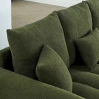 Canapé 3 places moderne en tissu Teddy vert