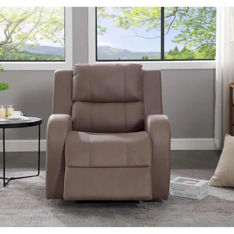 Fauteuil inclinable manuel, marron/beige, 1 place