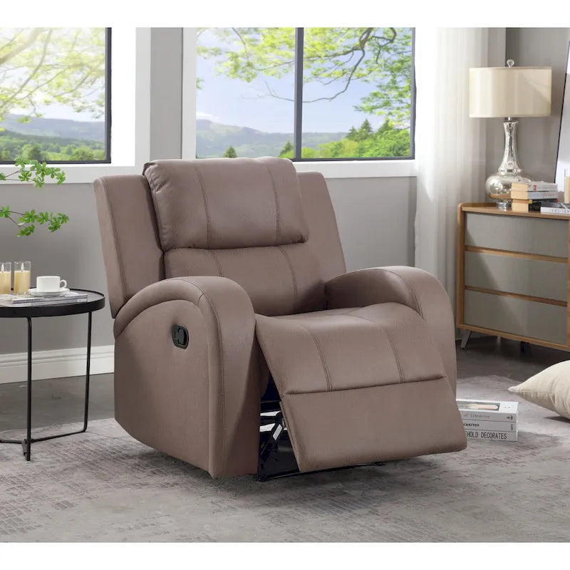 Fauteuil inclinable manuel, marron/beige, 1 place