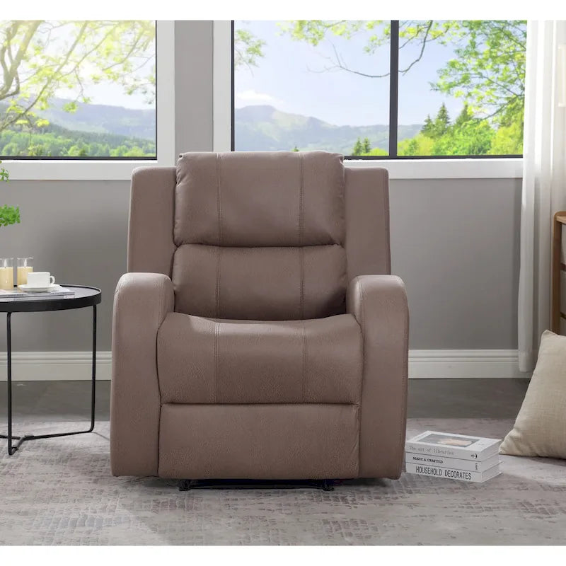 Fauteuil inclinable manuel, marron/beige, 1 place