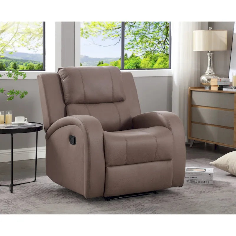 Fauteuil inclinable manuel, marron/beige, 1 place