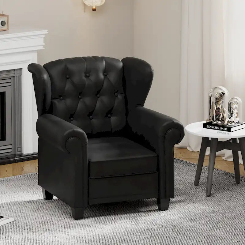 Fauteuil inclinable à dossier capitonné noir 1 place