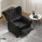 Fauteuil inclinable à dossier capitonné noir 1 place