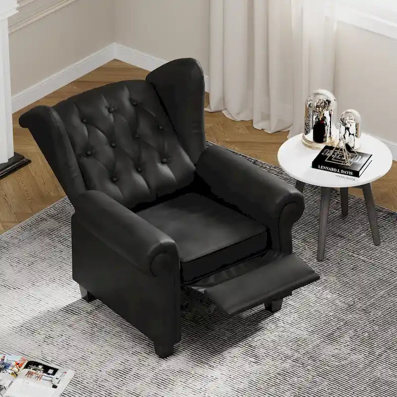 Fauteuil inclinable à dossier capitonné noir 1 place