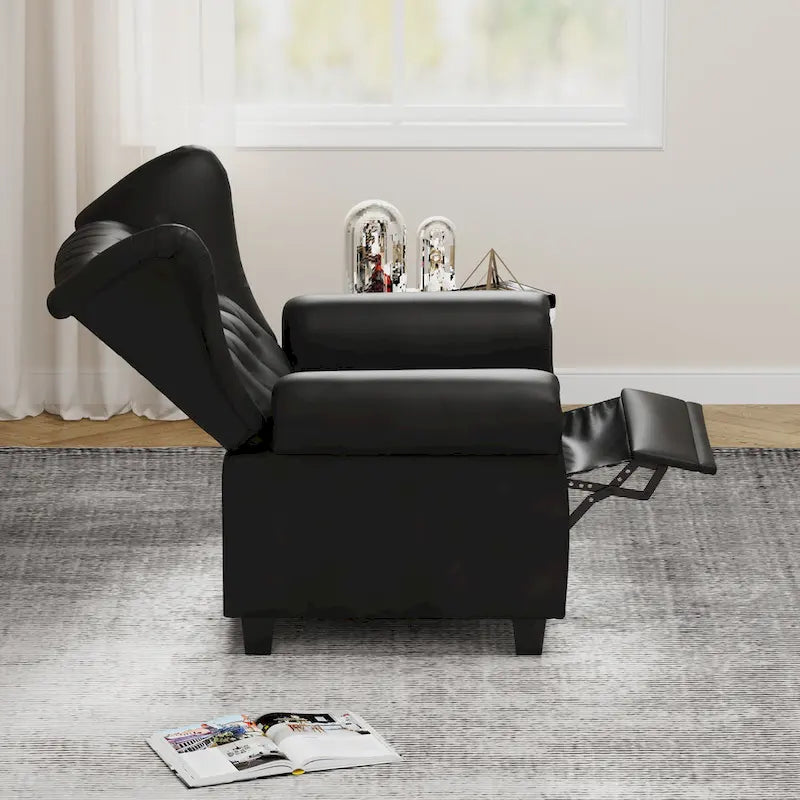 Fauteuil inclinable à dossier capitonné noir 1 place