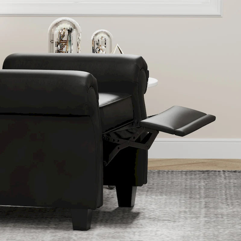 Fauteuil inclinable à dossier capitonné noir 1 place