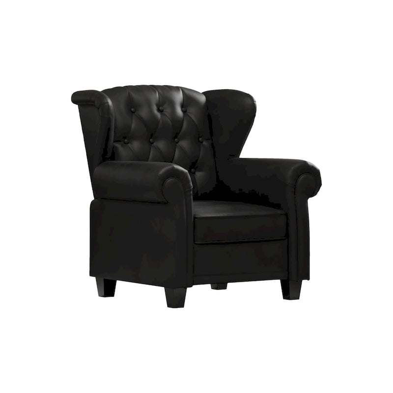 Fauteuil inclinable à dossier capitonné noir 1 place
