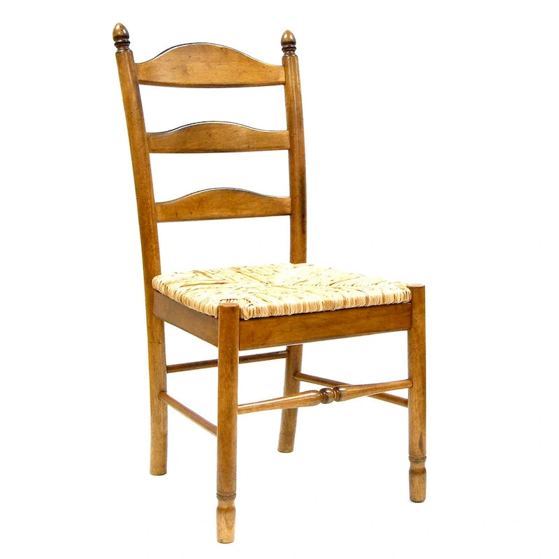 Chaise de salle à manger Brown & Straw Ladder Back, sans accoudoirs, 1 place