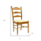 Chaise de salle à manger Brown & Straw Ladder Back, sans accoudoirs, 1 place
