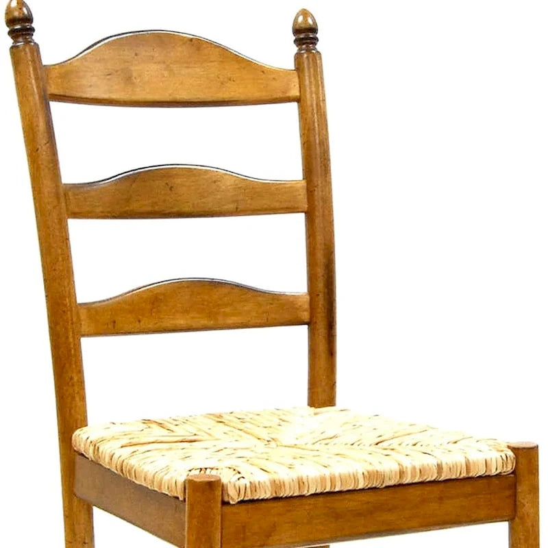 Chaise de salle à manger Brown & Straw Ladder Back, sans accoudoirs, 1 place