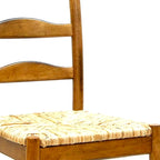 Chaise de salle à manger Brown & Straw Ladder Back, sans accoudoirs, 1 place