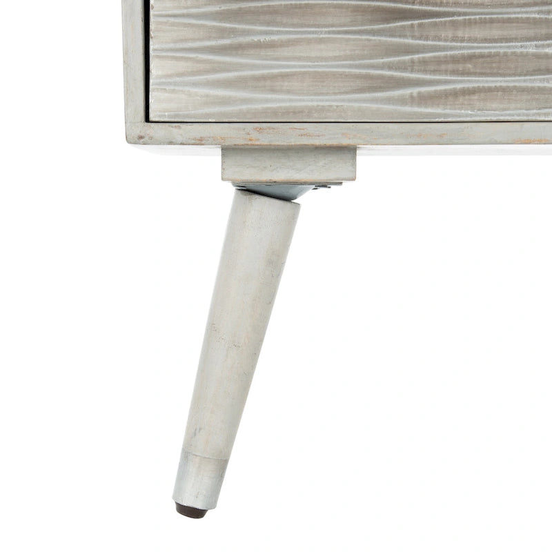 Table de chevet grise noyer à 1 tiroir avec rangement ouvert