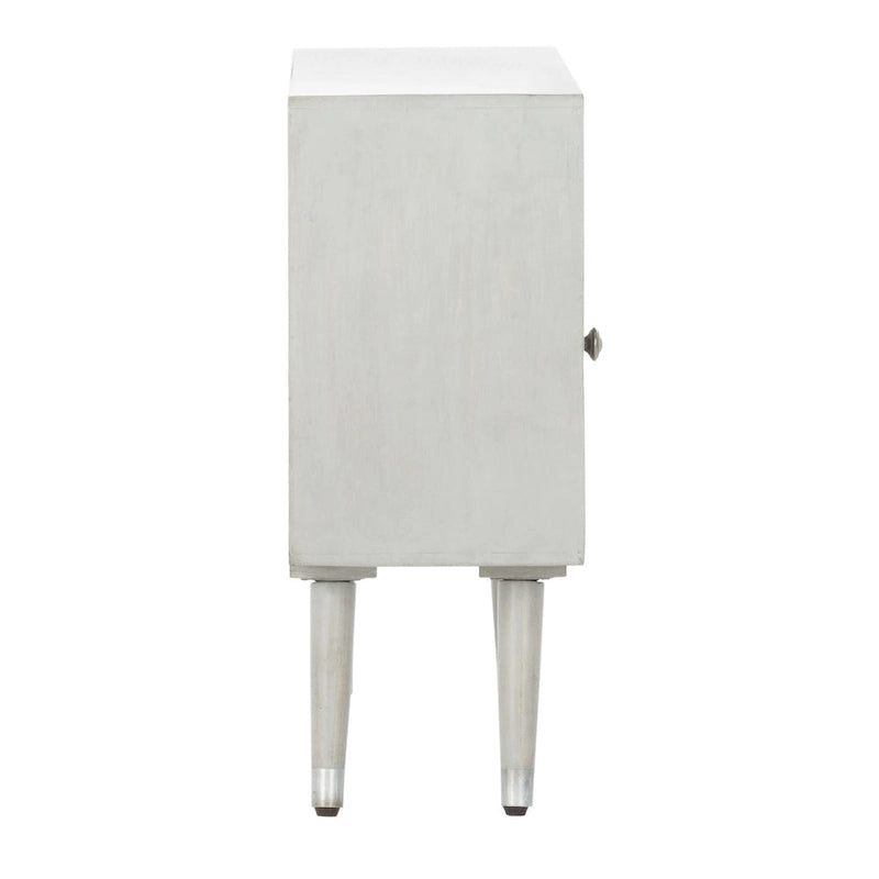 Table de chevet grise noyer à 1 tiroir avec rangement ouvert