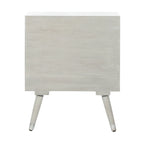 Table de chevet grise noyer à 1 tiroir avec rangement ouvert