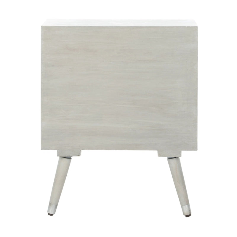 Table de chevet grise noyer à 1 tiroir avec rangement ouvert