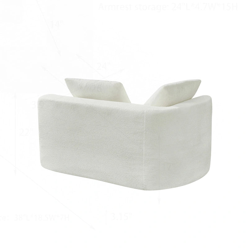 Canapé d'angle incurvé moderne avec revêtement de haute qualité et assise spacieuse
