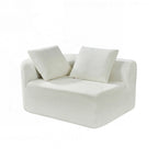 Canapé d'angle incurvé moderne avec revêtement de haute qualité et assise spacieuse