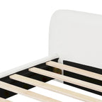 Lit plateforme en tissu bouclette blanc, 1–2 personnes, lit double/queen/king size