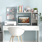 Support d'écran pour étagère de bureau Naturel / Blanc / Marron, 3 niveaux, un seul utilisateur