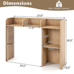 Support d'écran pour étagère de bureau Naturel / Blanc / Marron, 3 niveaux, un seul utilisateur