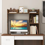 Support d'écran pour étagère de bureau Naturel / Blanc / Marron, 3 niveaux, un seul utilisateur