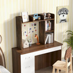 Support d'écran pour étagère de bureau Naturel / Blanc / Marron, 3 niveaux, un seul utilisateur