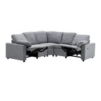 Canapé sectionnel inclinable électrique en forme de L gris, 5-6 places