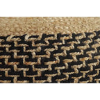 Pouf rond tressé marron et noir