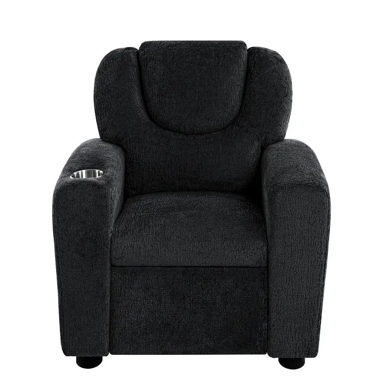 Fauteuil inclinable pour enfants rose / noir / gris / marron — PVC / microfibre / chenille, 1 place