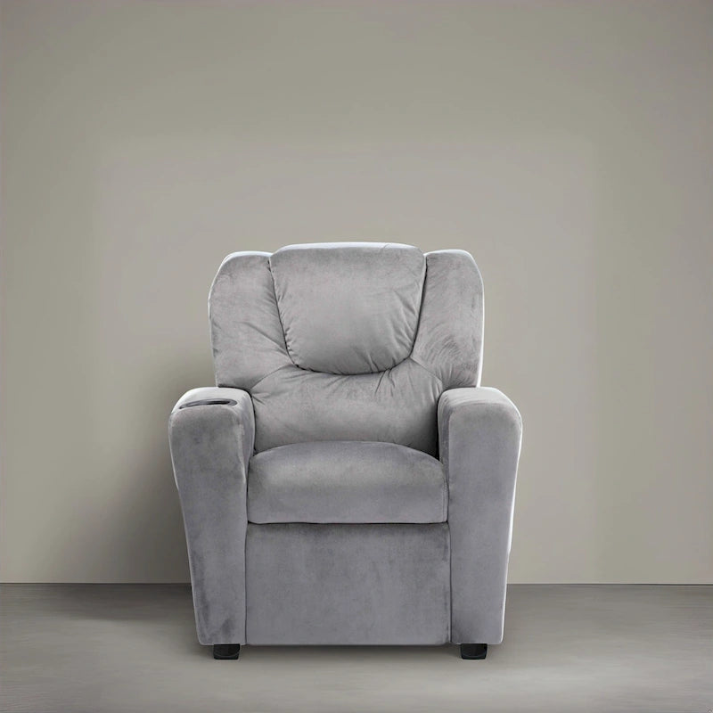 Fauteuil inclinable pour enfants rose / noir / gris / marron — PVC / microfibre / chenille, 1 place