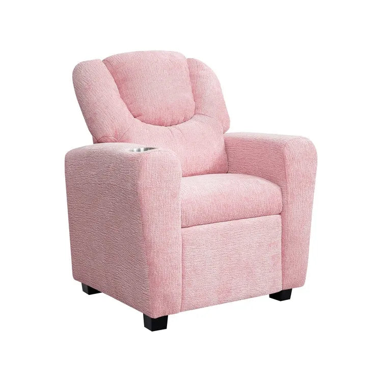Fauteuil inclinable pour enfants rose / noir / gris / marron — PVC / microfibre / chenille, 1 place