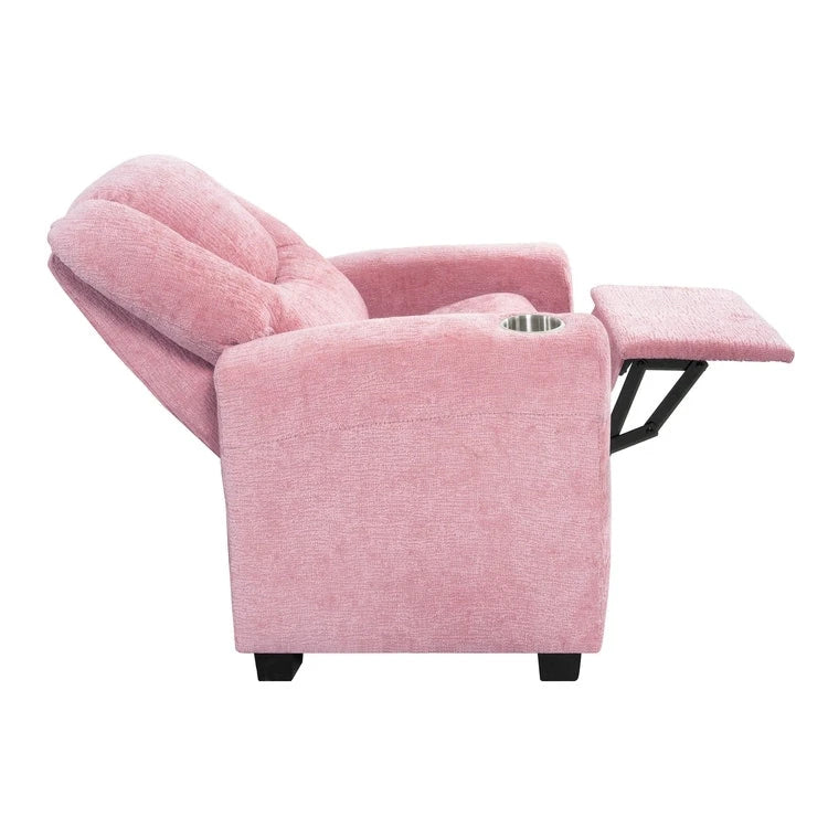 Fauteuil inclinable pour enfants rose / noir / gris / marron — PVC / microfibre / chenille, 1 place