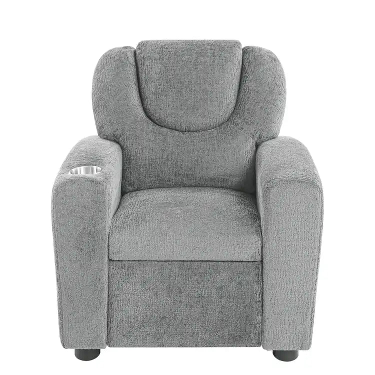 Fauteuil inclinable pour enfants rose / noir / gris / marron — PVC / microfibre / chenille, 1 place