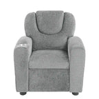 Fauteuil inclinable pour enfants rose / noir / gris / marron — PVC / microfibre / chenille, 1 place