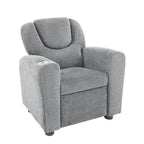 Fauteuil inclinable pour enfants rose / noir / gris / marron — PVC / microfibre / chenille, 1 place