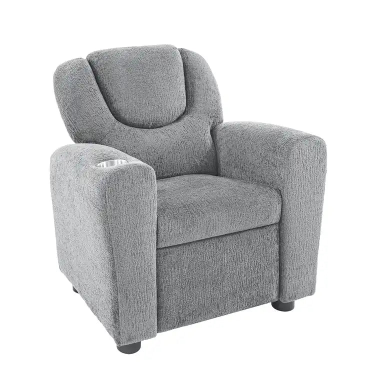 Fauteuil inclinable pour enfants rose / noir / gris / marron — PVC / microfibre / chenille, 1 place