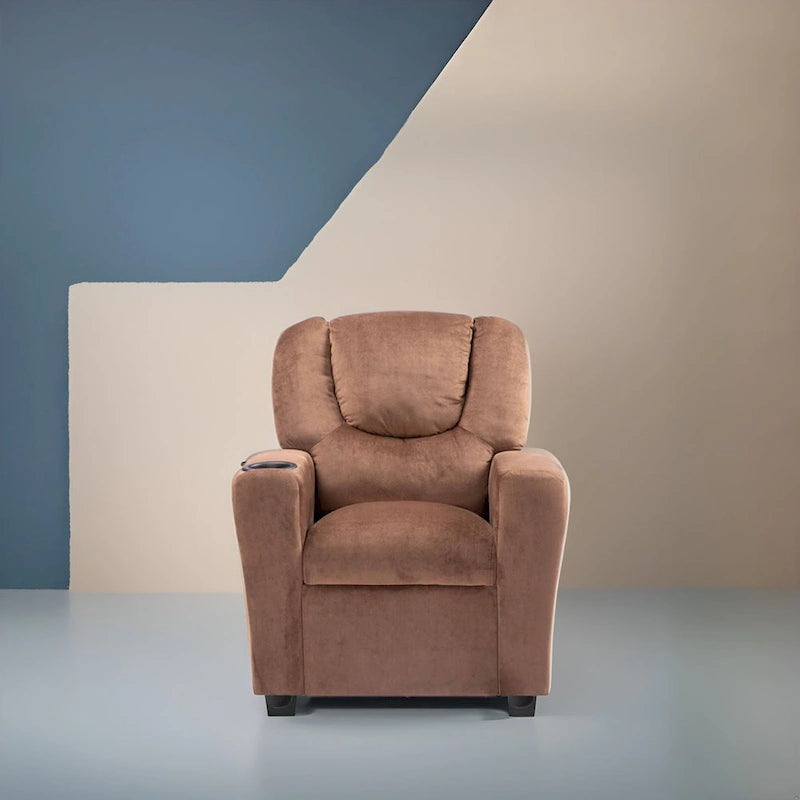 Fauteuil inclinable pour enfants rose / noir / gris / marron — PVC / microfibre / chenille, 1 place