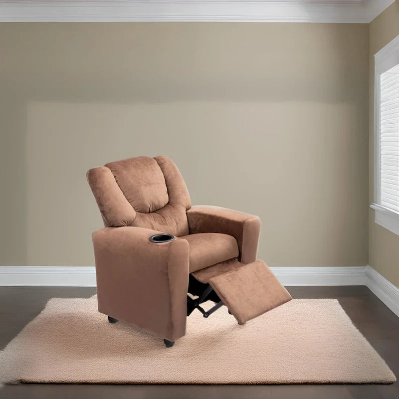 Fauteuil inclinable pour enfants rose / noir / gris / marron — PVC / microfibre / chenille, 1 place