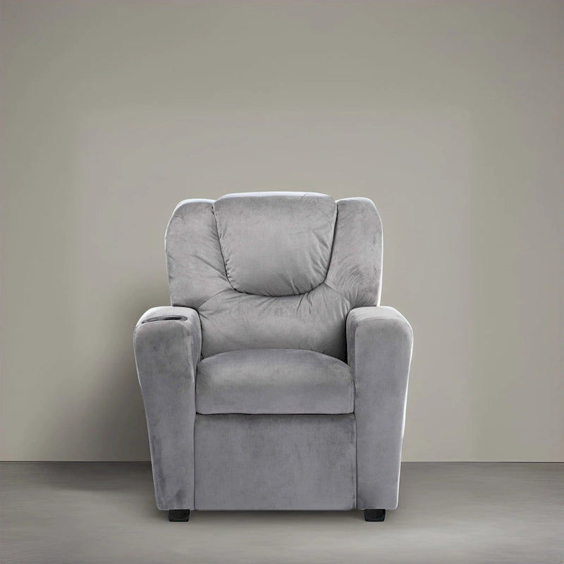 Fauteuil inclinable pour enfants rose / noir / gris / marron — PVC / microfibre / chenille, 1 place