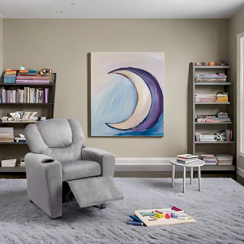 Fauteuil inclinable pour enfants rose / noir / gris / marron — PVC / microfibre / chenille, 1 place