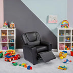 Fauteuil inclinable pour enfants rose / noir / gris / marron — PVC / microfibre / chenille, 1 place