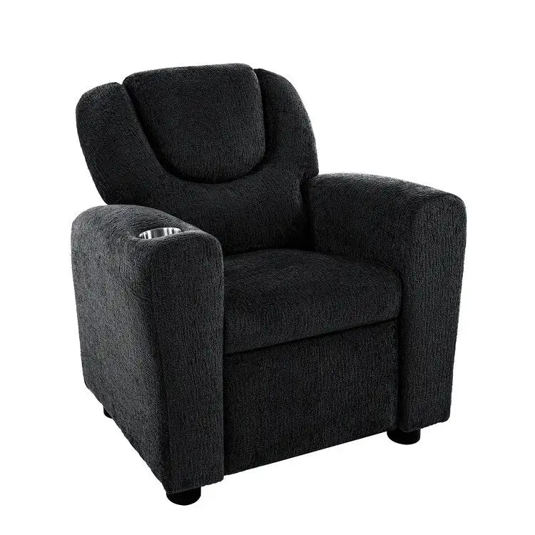 Fauteuil inclinable pour enfants rose / noir / gris / marron — PVC / microfibre / chenille, 1 place