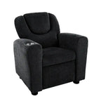 Fauteuil inclinable pour enfants rose / noir / gris / marron — PVC / microfibre / chenille, 1 place