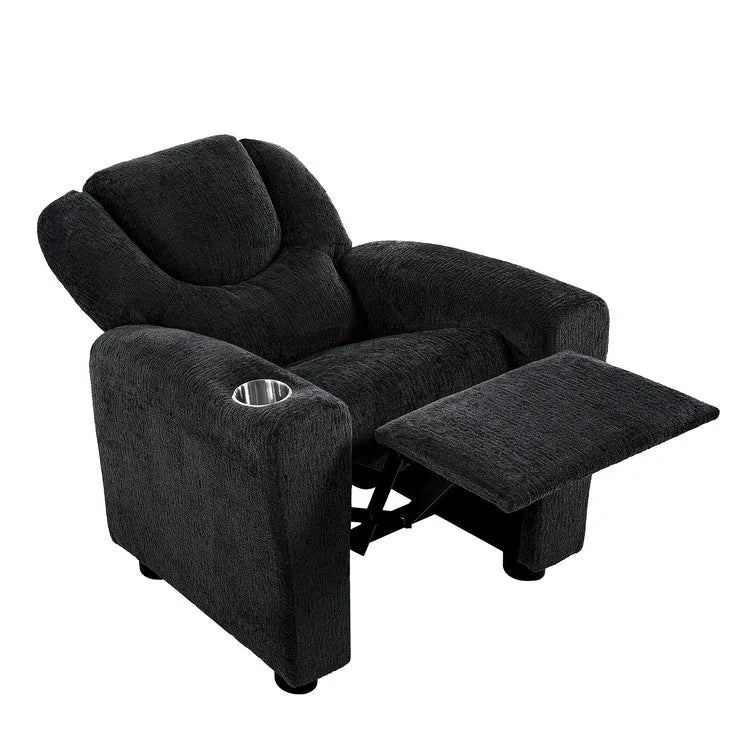 Fauteuil inclinable pour enfants rose / noir / gris / marron — PVC / microfibre / chenille, 1 place