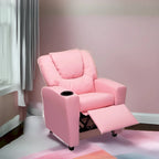 Fauteuil inclinable pour enfants rose / noir / gris / marron — PVC / microfibre / chenille, 1 place
